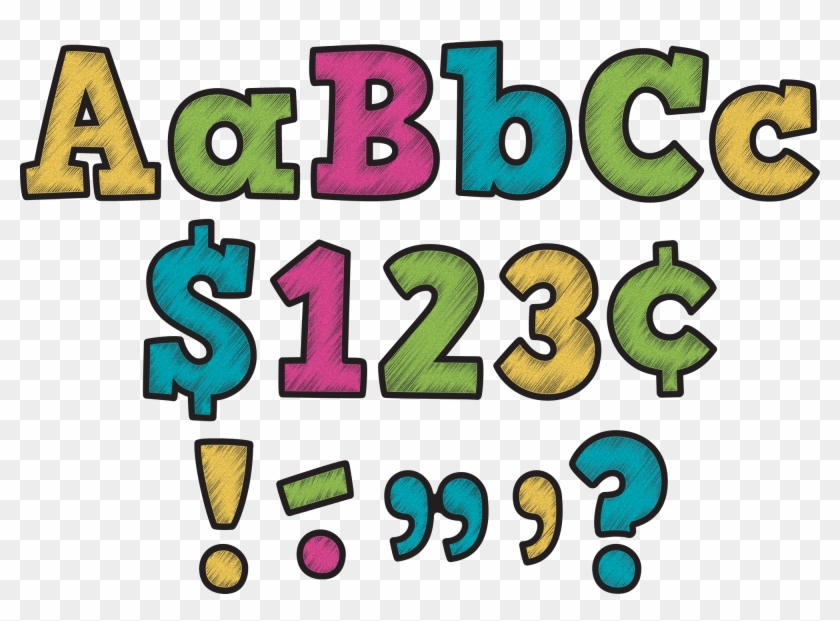 Chalkboard Brights Bold Block 4 Letters Combo Pack - Chalkboard Brights Theme Classroom #231616