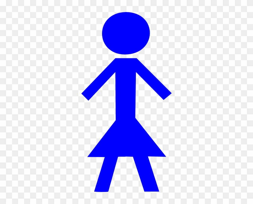 Blue Stick Woman Clip Art At Clker - Stick Figure Transparent Background #231936