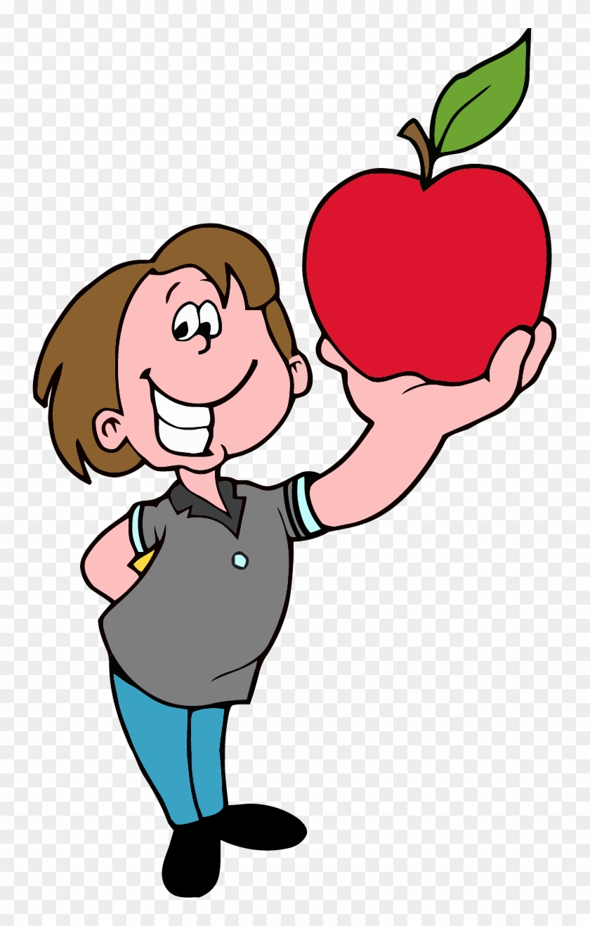 School Boy Apple Png Clipart - Holding An Apple Clip Art #232071