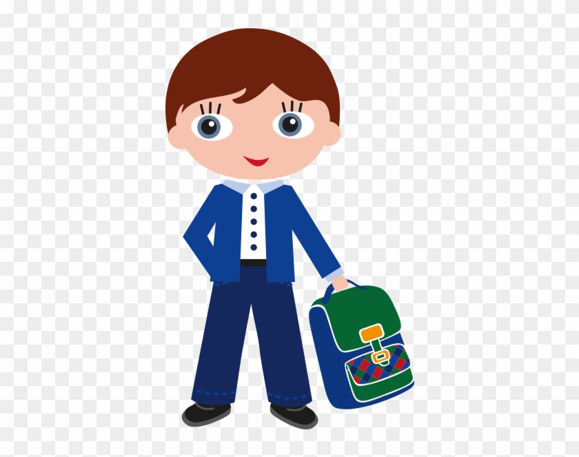 Clipart Okul Çantasıyla Erkek Öğrenci - Học Sinh Đi Học Vector #232721