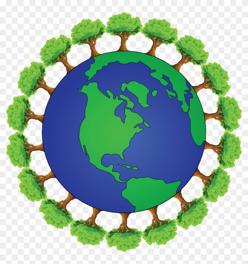 Free Clipart Of Planet Earth Encircled With Trees - Cafepress ! Samsung Galaxy S8 Case #232748