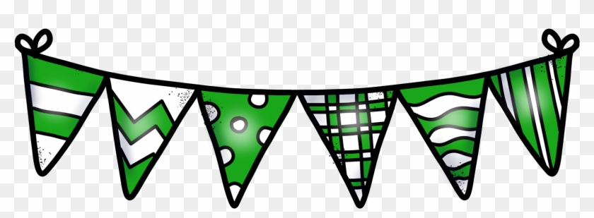 These Are Easy To Set Up For A Reading Center - Green And White Buntings #233258