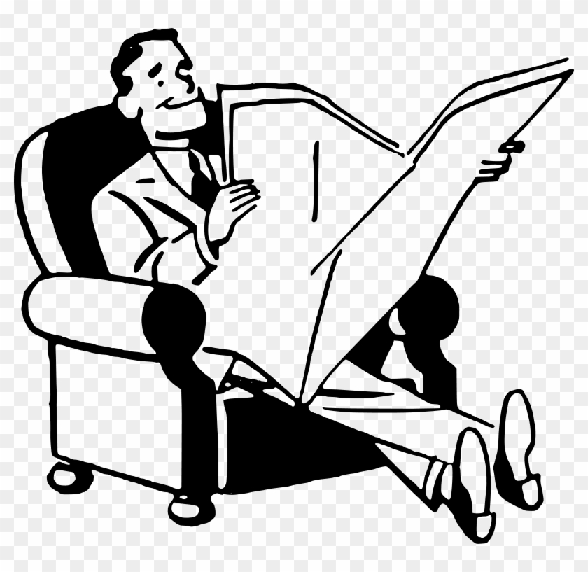 Free Man Reading Newspaper - Man Reading Newspaper Clipart #233268