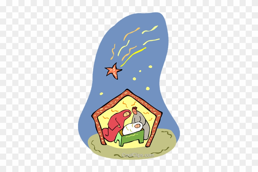 Nativity Scene Royalty Free Vector Clip Art Illustration - Nativity Scene Royalty Free Vector Clip Art Illustration #1483661