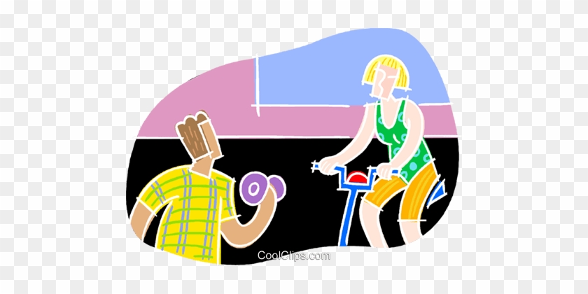 Exercising At The Gym Royalty Free Vector Clip Art - Exercising At The Gym Royalty Free Vector Clip Art #1484957