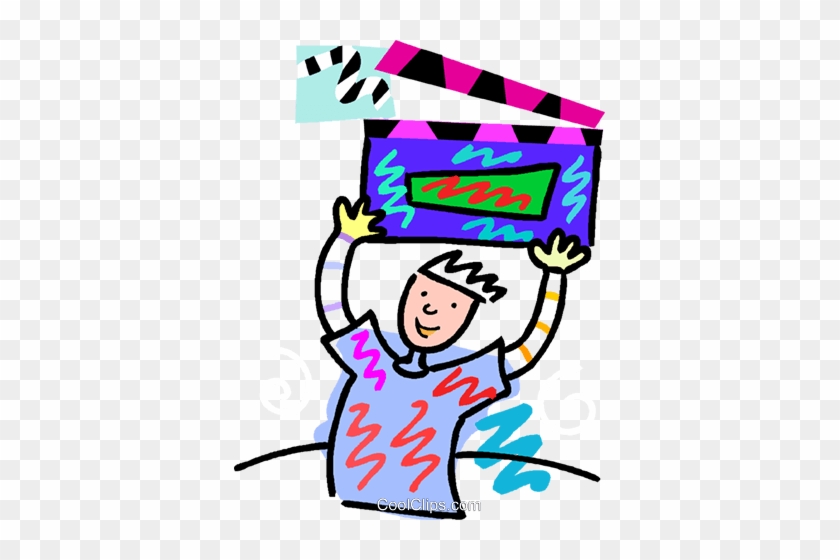 Man With Clapboard Royalty Free Vector Clip Art Illustration - Man With Clapboard Royalty Free Vector Clip Art Illustration #1484968