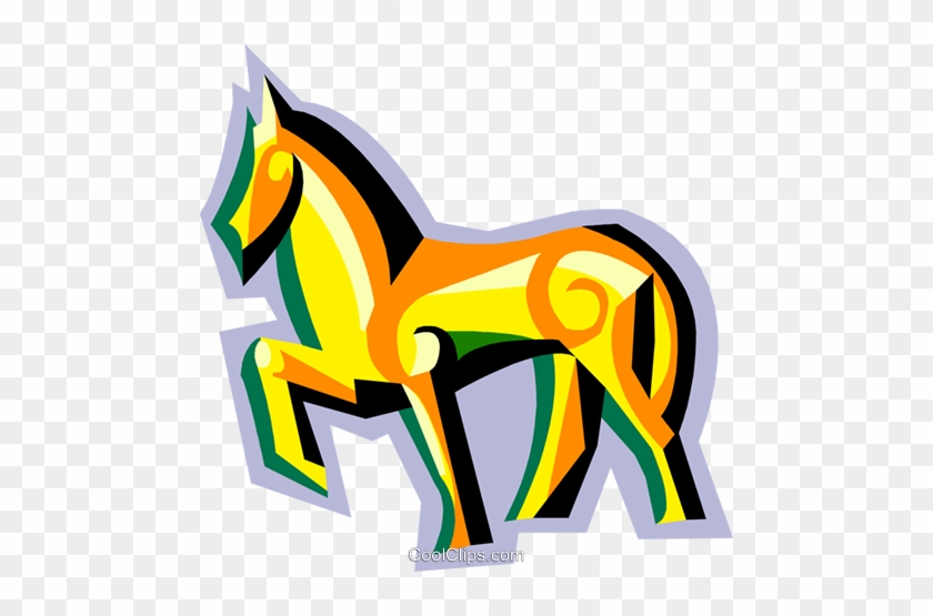 Stylized Horse Royalty Free Vector Clip Art Illustration - Stylized Horse Royalty Free Vector Clip Art Illustration #1487209