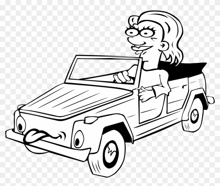 Cartoon Driving Motor Vehicle Drawing - Cartoon Driving Motor Vehicle Drawing #1488733