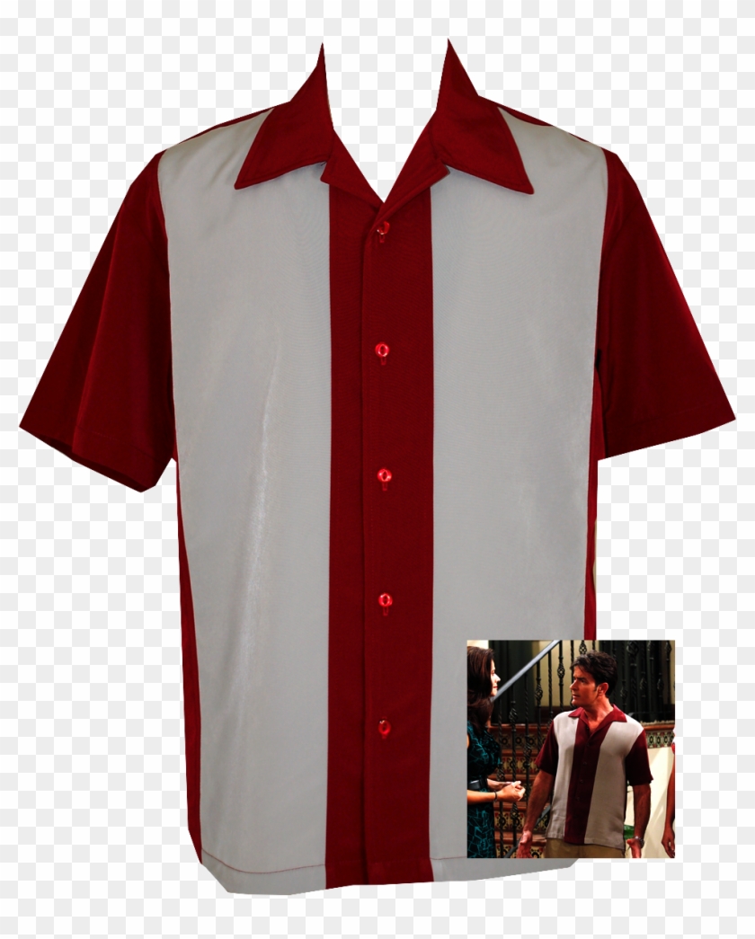 Retro Bowling Shirt Burgundy Grey - Retro Bowling Shirt Burgundy Grey #1489087