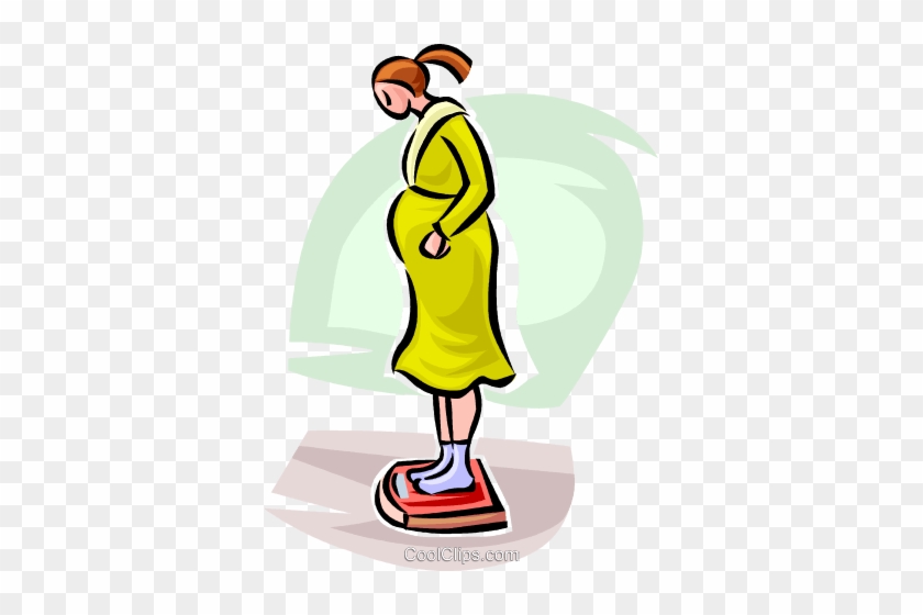 Pregnant Woman On A Scale Royalty Free Vector Clip - Pregnant Woman On A Scale Royalty Free Vector Clip #1491324