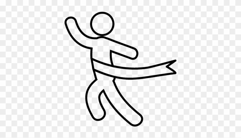 Running At Finish Line Vector - Running At Finish Line Vector #1496570