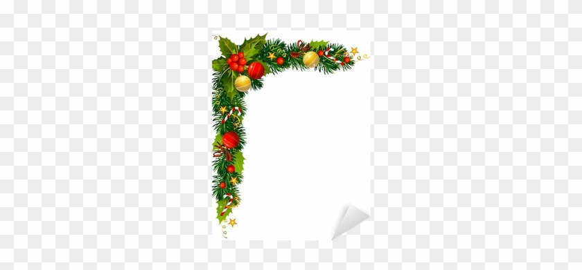 Christmas Holly Branch In The Corner Sticker • Pixers® - Christmas Holly Branch In The Corner Sticker • Pixers® #1497506