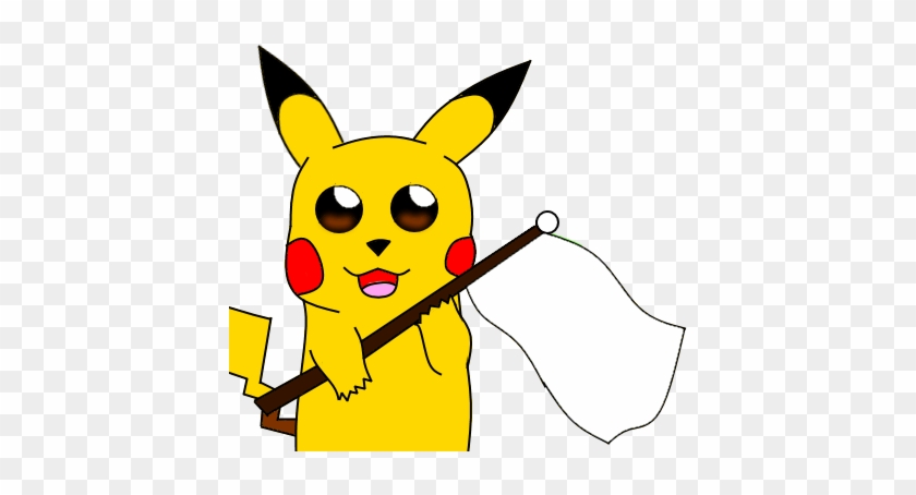 Pikachu Holding A Blank Flag By Drewtheredpoochyena - Pikachu Holding A Blank Flag By Drewtheredpoochyena #1501093