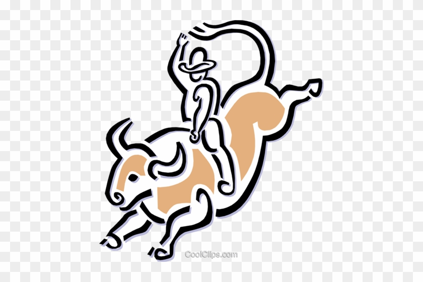 Cowboy Riding Bull Royalty Free Vector Clip Art Illustration - Cowboy Riding Bull Royalty Free Vector Clip Art Illustration #1501448