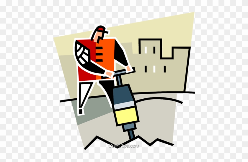 Construction Worker Using A Jackhammer Royalty Free - Construction Worker Using A Jackhammer Royalty Free #1502205