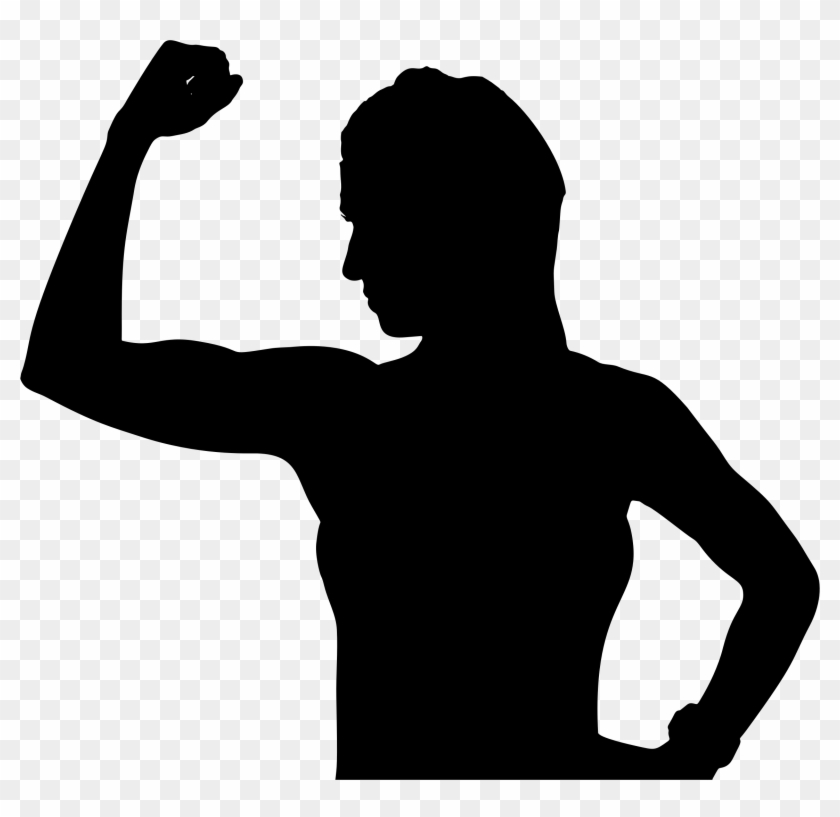 Clipart Female Athlete Flexing Bicep Silhouette Png - Clipart Female Athlete Flexing Bicep Silhouette Png #1502555