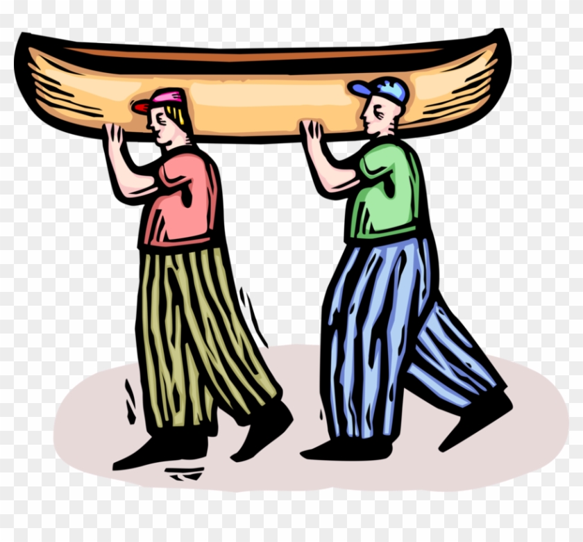 Canoeists Carrying Canoe Image Illustration Of Watercraft - Canoeists Carrying Canoe Image Illustration Of Watercraft #1503020