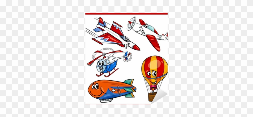 Funny Cartoon Aircraft Vehicles Set Sticker • Pixers® - Funny Cartoon Aircraft Vehicles Set Sticker • Pixers® #1506632