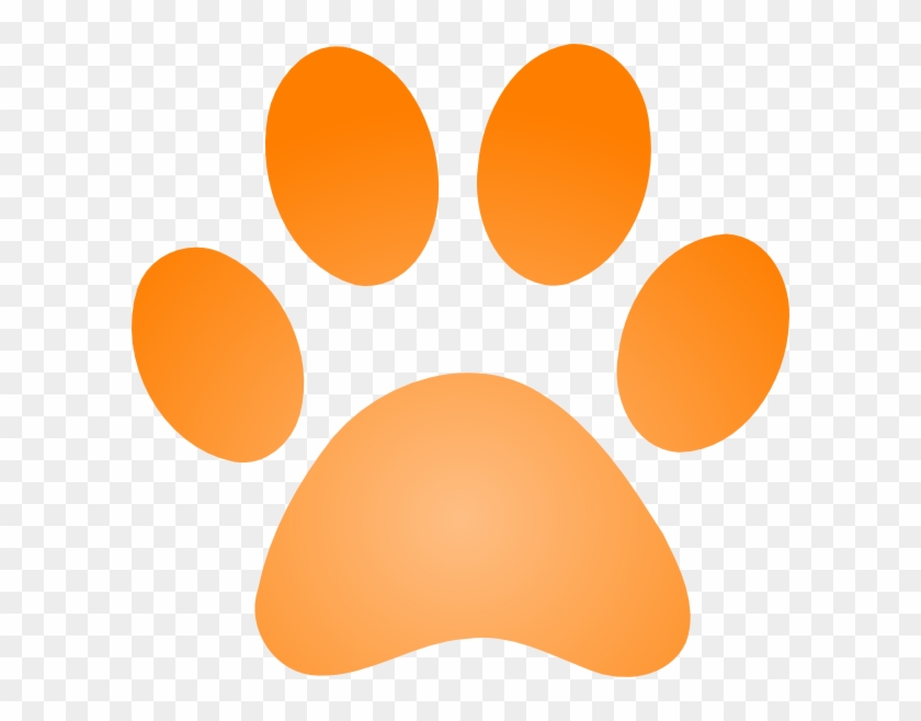 Orange Paw Print With Gradient Clip Art - Lab Paw Print Outline #235596