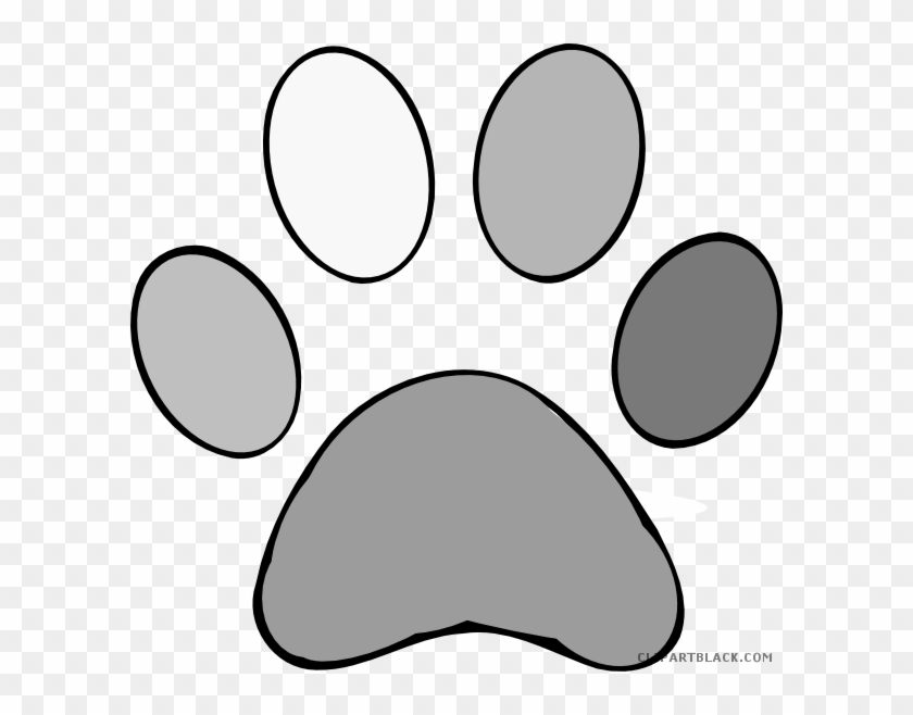 Grayscale Paw Print Animal Free Black White Clipart - Circle #235863