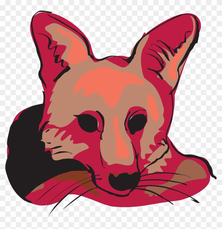 Fox Face Clipart - Red Fox With Ears Tilted #236769
