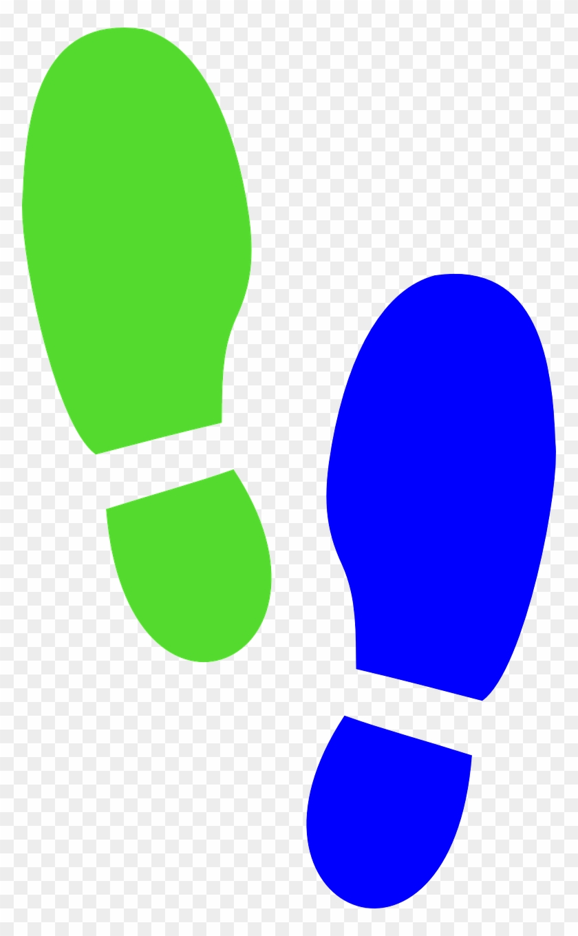 Shoe Print Blue Green Clip Art At Clipart Library - Clip Art Foot Prints #236844