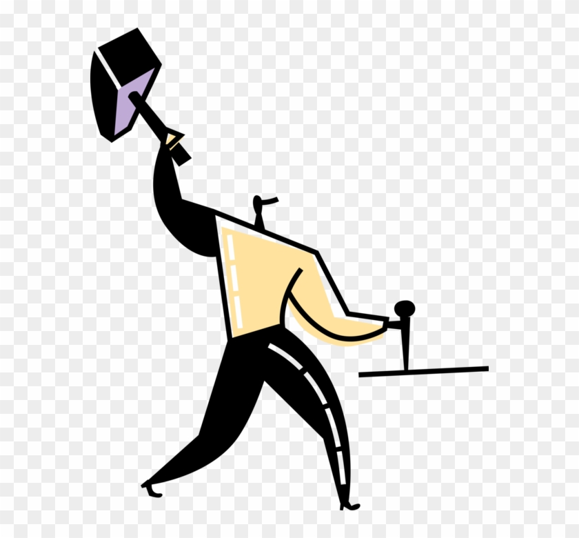 Vector Illustration Of Construction Worker Hammers - Vector Illustration Of Construction Worker Hammers #1509351