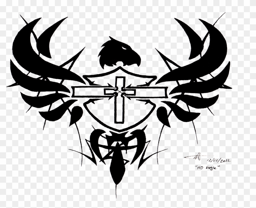 Drawn Shield Wing Tattoo - Drawn Shield Wing Tattoo #1513429