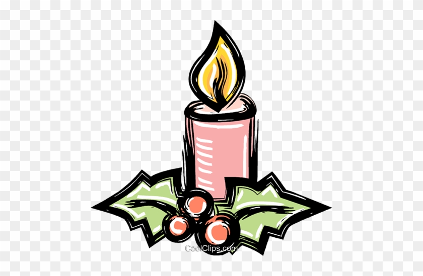 Christmas Candles With Holly Royalty Free Vector Clip - Christmas Candles With Holly Royalty Free Vector Clip #1513999