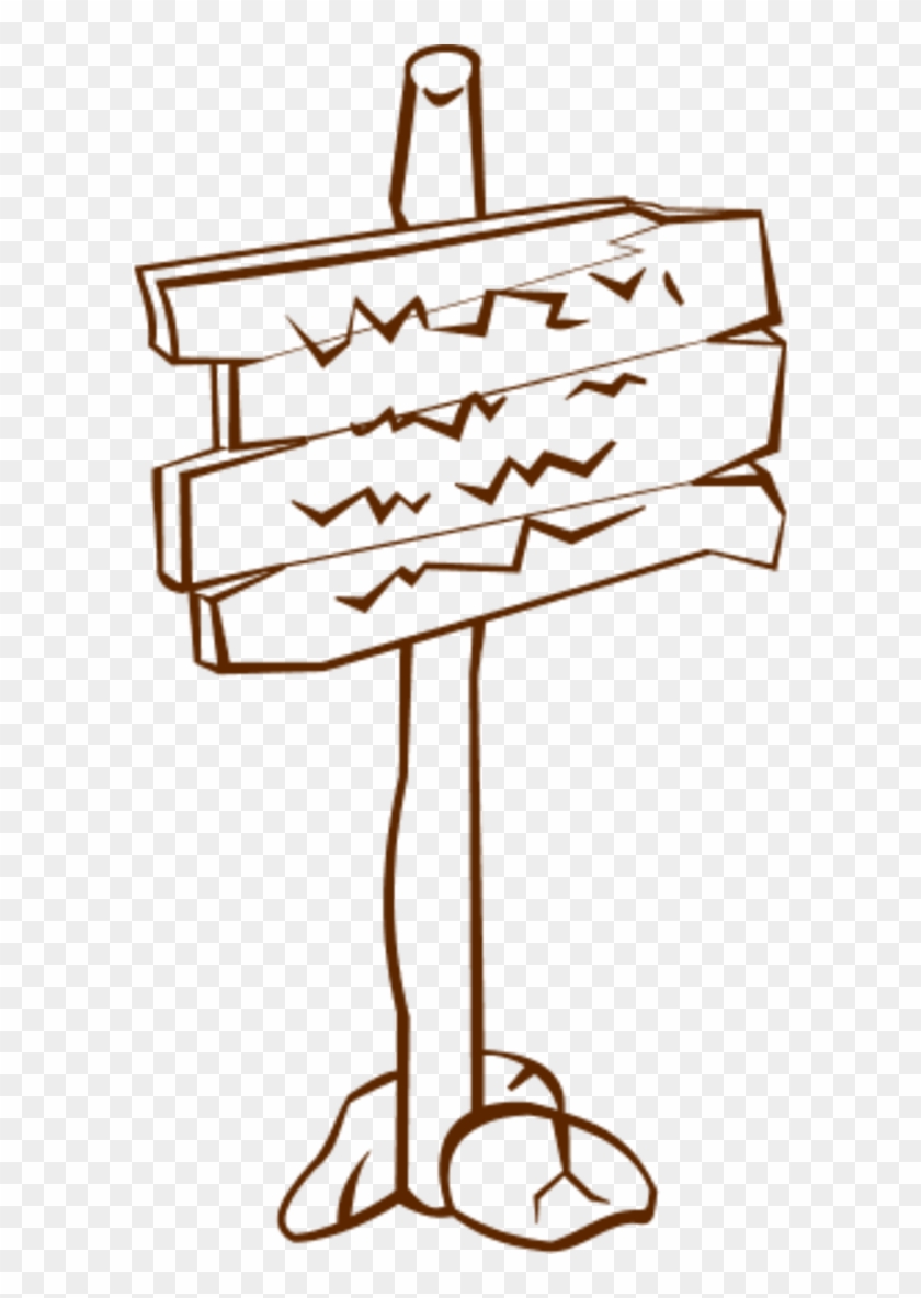 Wooden Post Sign Vector Clip Art - Wooden Post Sign Vector Clip Art #1514067