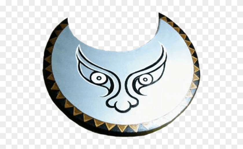 Wooden Greek Silver Face Shield - Wooden Greek Silver Face Shield #1514242