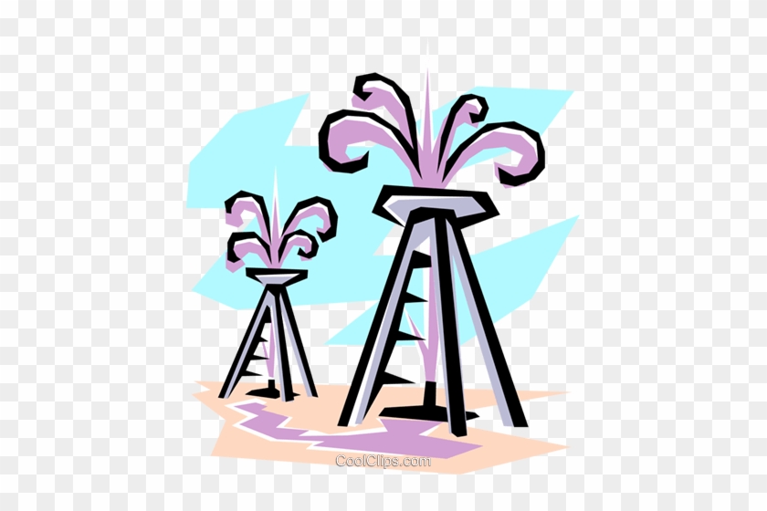 Oil Wells Royalty Free Vector Clip Art Illustration - Oil Wells Royalty Free Vector Clip Art Illustration #1515871