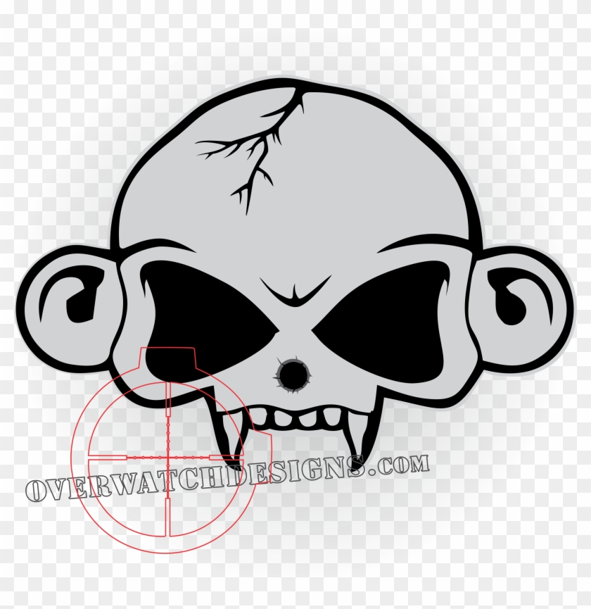 Skull Clipart Monkey - Skull Clipart Monkey #1516176