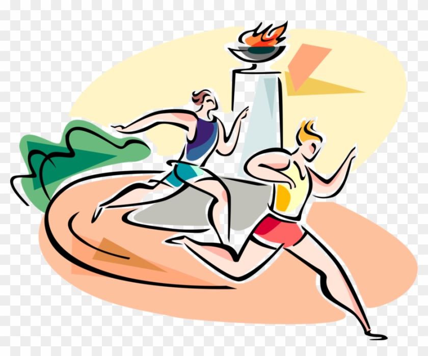 Olympic And Runners Vector Image Illustration Of - Olympic And Runners Vector Image Illustration Of #1519317