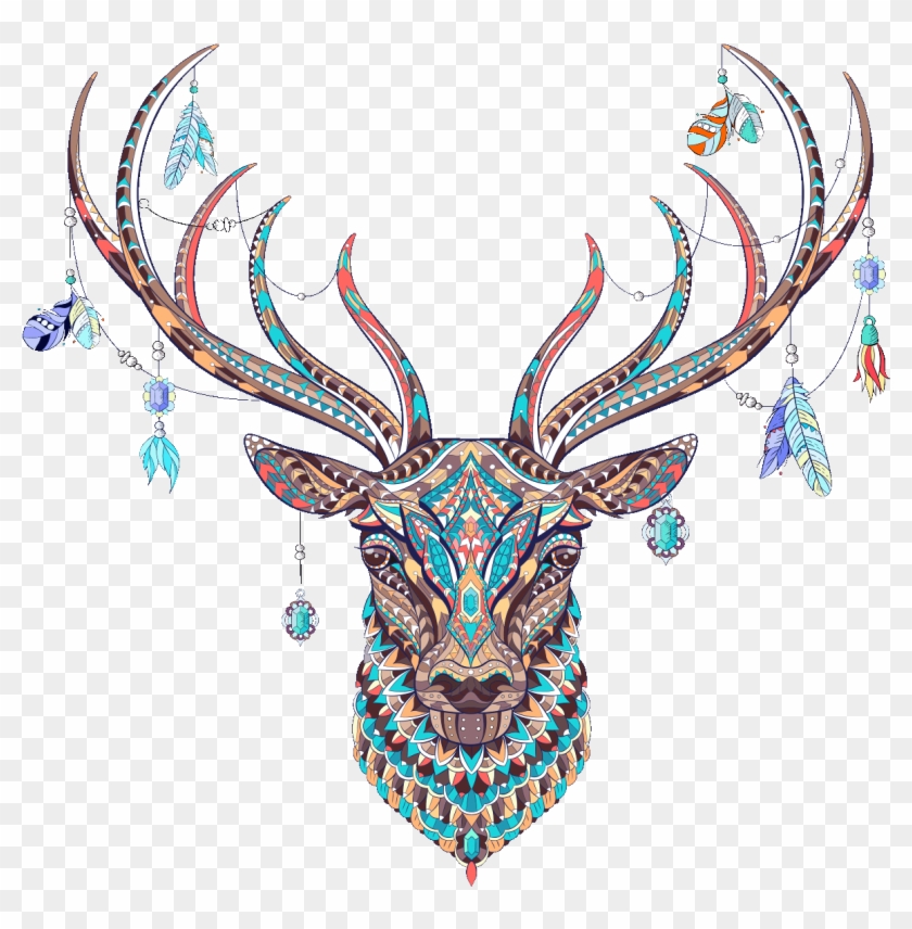 Sticker Boheme Cerf Ambiance Sticker Col Inc Sand L014 - Sticker Boheme Cerf Ambiance Sticker Col Inc Sand L014 #1521025
