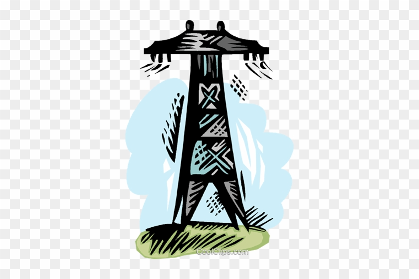 Power Tower Royalty Free Vector Clip Art Illustration - Power Tower Royalty Free Vector Clip Art Illustration #1521215