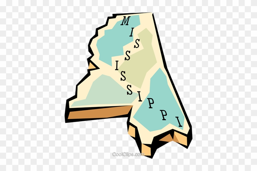 Mississippi State Map Royalty Free Vector Clip Art - Mississippi State Map Royalty Free Vector Clip Art #1521580
