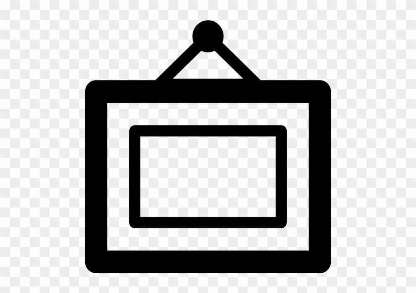 Picture Frame Hanged From A Nail Free Icon - Picture Frame Hanged From A Nail Free Icon #1524850