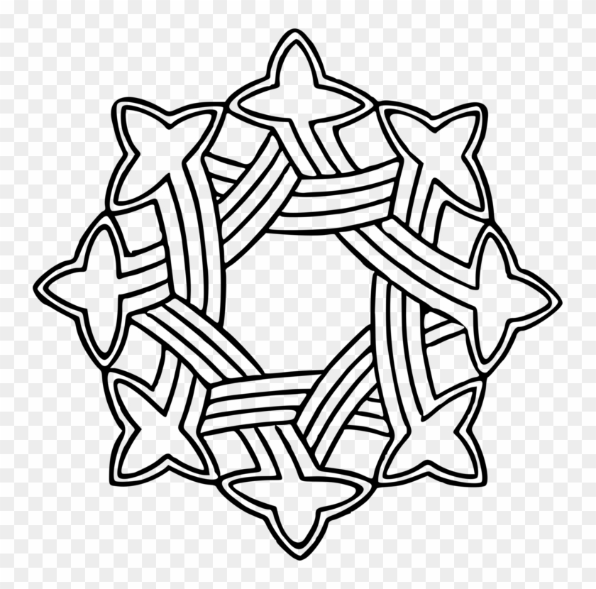 White Floral Design Ink Ornament Black - White Floral Design Ink Ornament Black #1527217