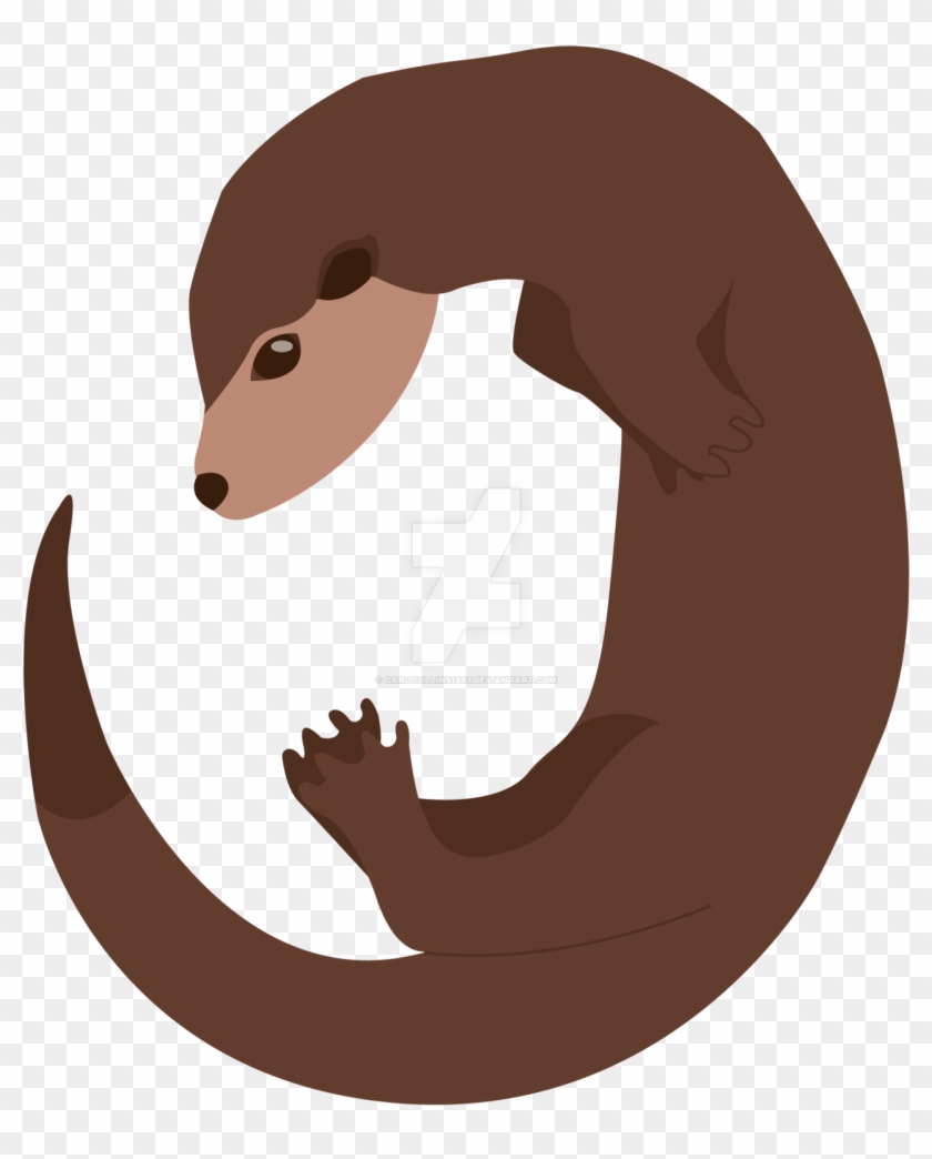 Clip Art Black And White Stock Otter Vector Illustration - Clip Art Black And White Stock Otter Vector Illustration #1528326