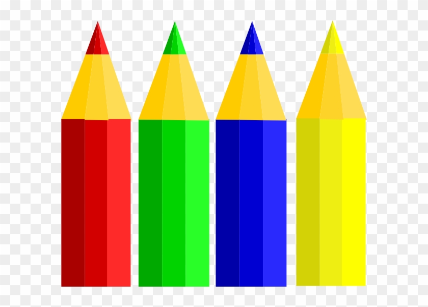 4pencils Clip Art At Clker - Colored Pencils Jewelry, Art Pendant, School Necklace, #237430