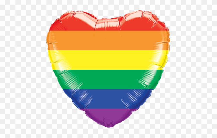 18" Heart Foil Rainbow Stripes - All You Need Is Love Balloon Gift #240808