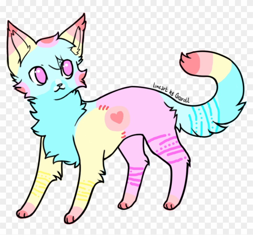 Colorful Pastel Cat By Ma Ju Ja - Lps Drawings Png #241048