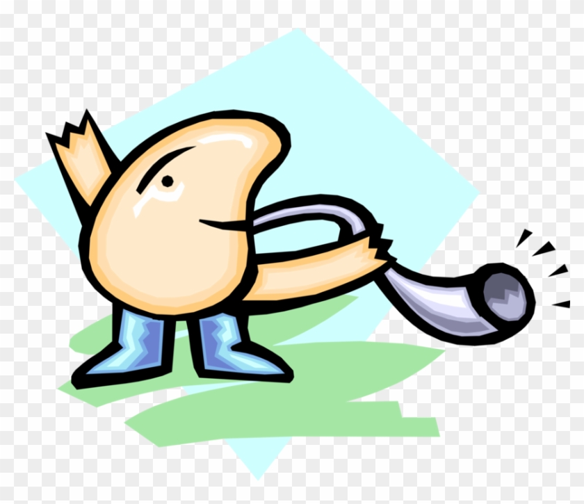 Blower Blows Vector Image Illustration Of His - Blower Blows Vector Image Illustration Of His #1530972