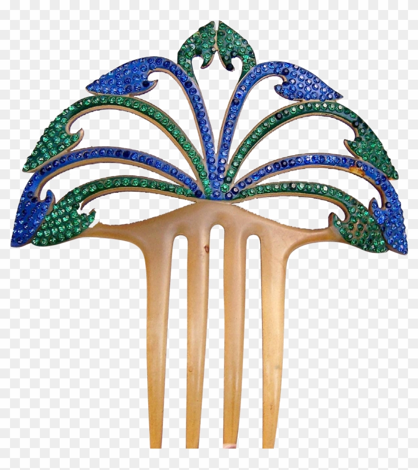 Art Deco Rhinestone Hair Comb Celluloid Hair Comb Hair - Art Deco Rhinestone Hair Comb Celluloid Hair Comb Hair #1531093