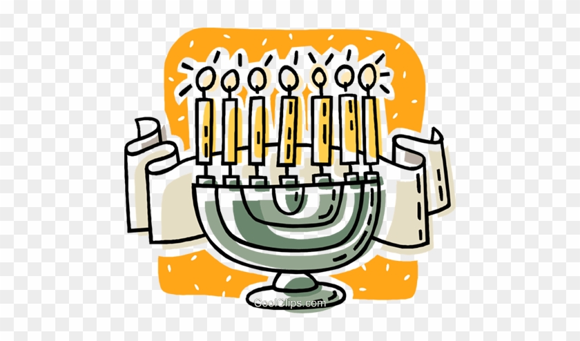 Jewish Menorah Royalty Free Vector Clip Art Illustration - Jewish Menorah Royalty Free Vector Clip Art Illustration #1531467