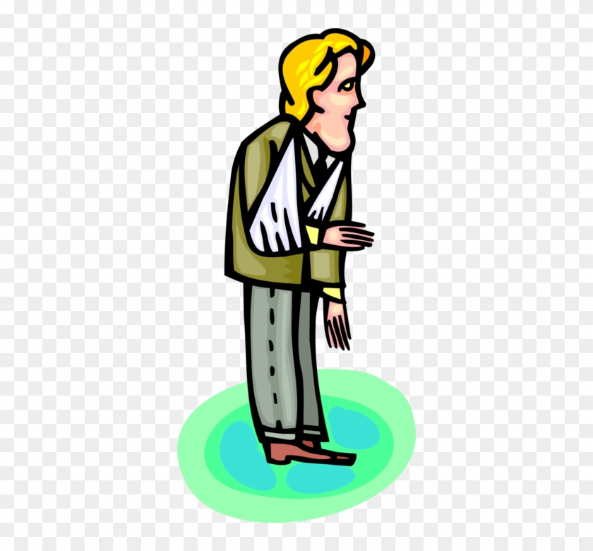 Vector Illustration Of Injured Businessman With Broken - Vector Illustration Of Injured Businessman With Broken #1532771
