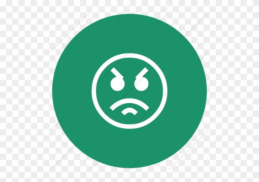 Classic Emoticons Pouting Face Icon Flat Circle White - Classic Emoticons Pouting Face Icon Flat Circle White #1533682