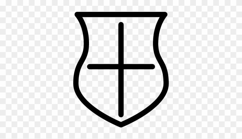 Shield With Big Cross Vector - Shield With Big Cross Vector #1534672