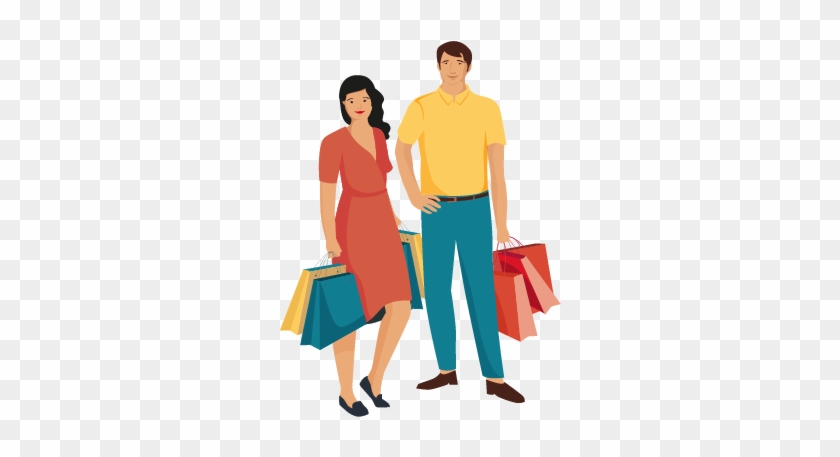 A Couple Holding Shopping Bags And Smiling - A Couple Holding Shopping Bags And Smiling #1535308